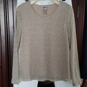 Chico's Gold Shimmer Blouse